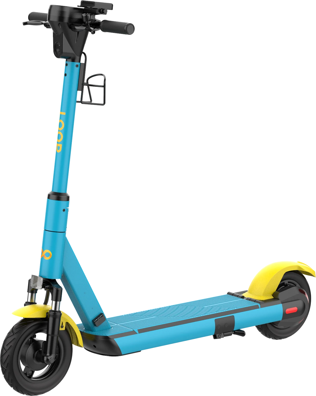 Loop S2 standing scooter in blue and yellow